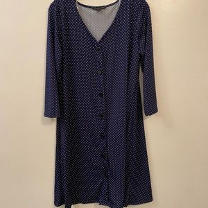 Soft Quarter Sleeve Polkadot Dress